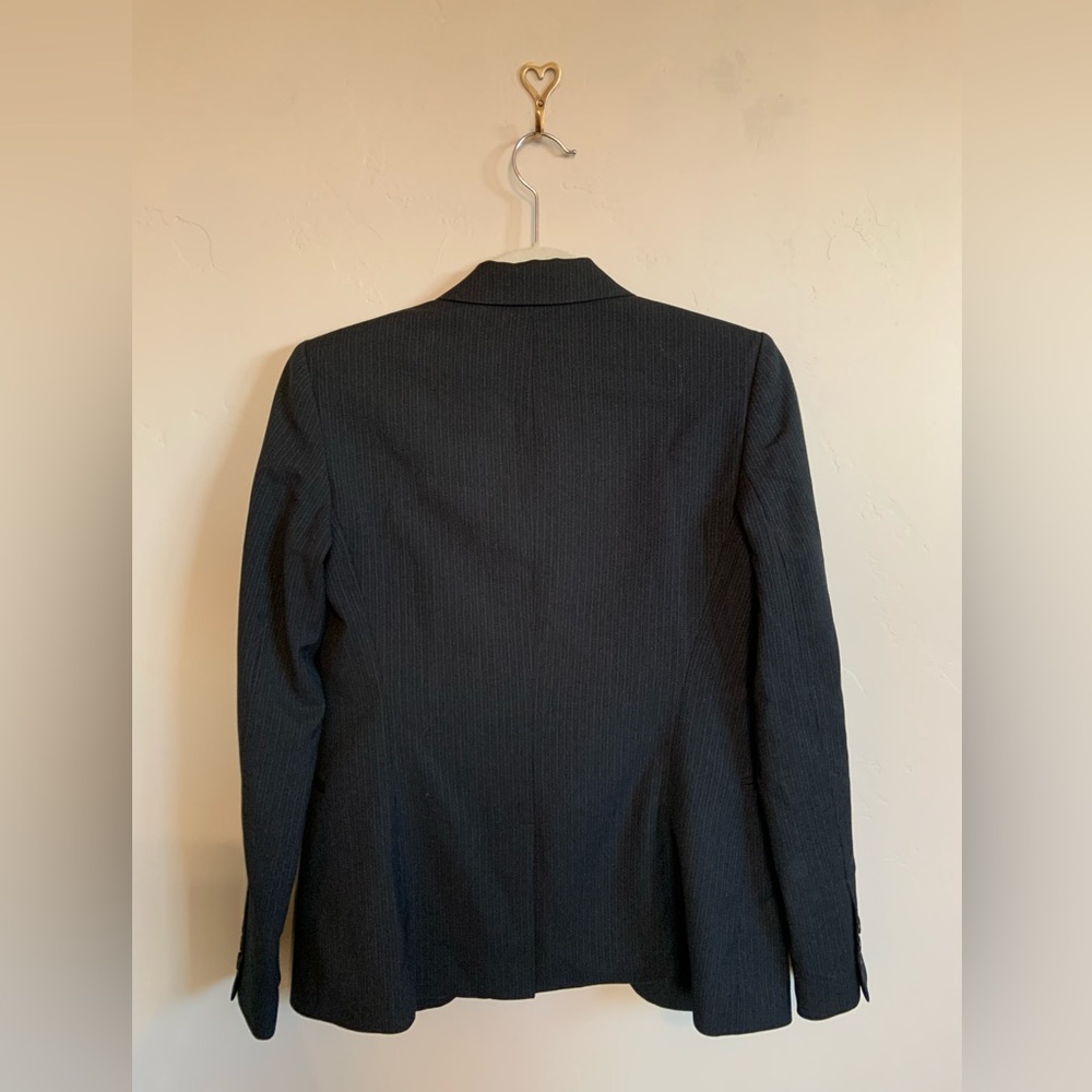Calvin Klein Women’s Size 2 Pin Stripe Black Button Front Office Business Blazer - Picture 4 of 6